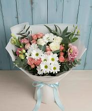 Букет цветов из:  Розы, Лизиантусы и Хризантемы в Кропоткине