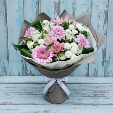 Букет цветов из:  Герберы, Альстромерии и Хризантемы в Кропоткине