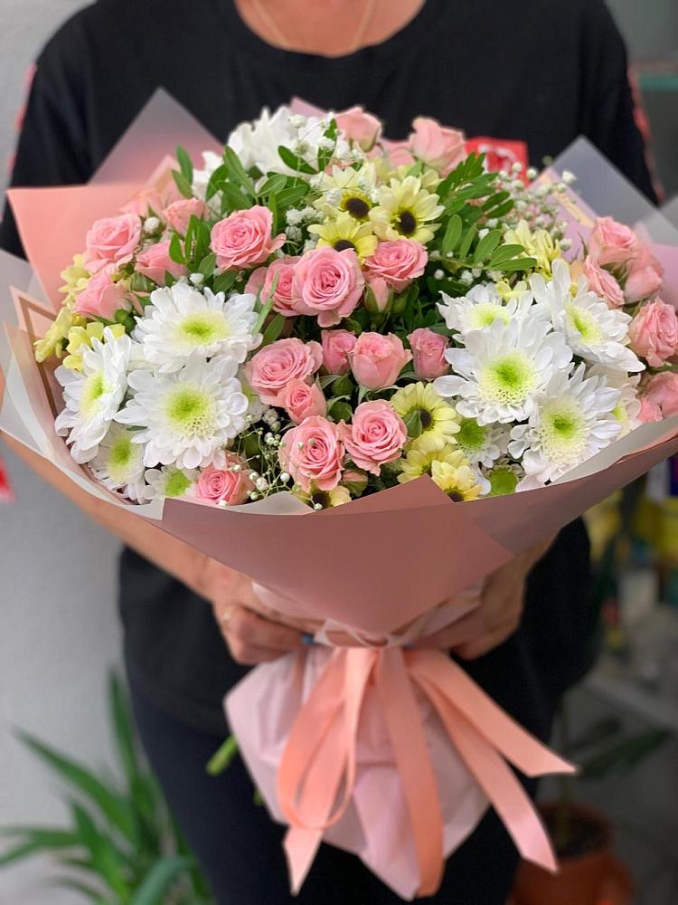 Букет цветов из: Розы и Хризантемы в Кропоткине