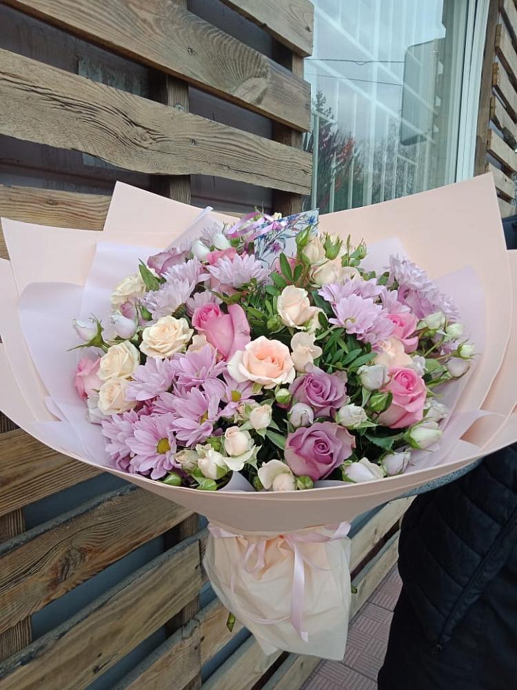 Букет цветов из: Розы и Хризантемы в Кропоткине