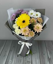 Букет цветов из:  Розы, Герберы и Хризантемы #REPLACE_PRED# Кропоткине