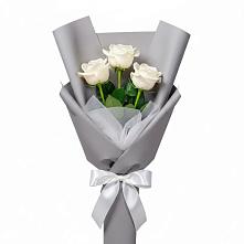 Букет 3 белые розы #REPLACE_PRED# Кропоткине