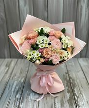 Букет цветов из:  Гвоздики, Розы и Хризантемы в Кропоткине