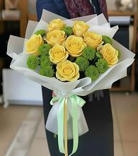 Букет цветов из:  Хризантемы и Розы в Кропоткине