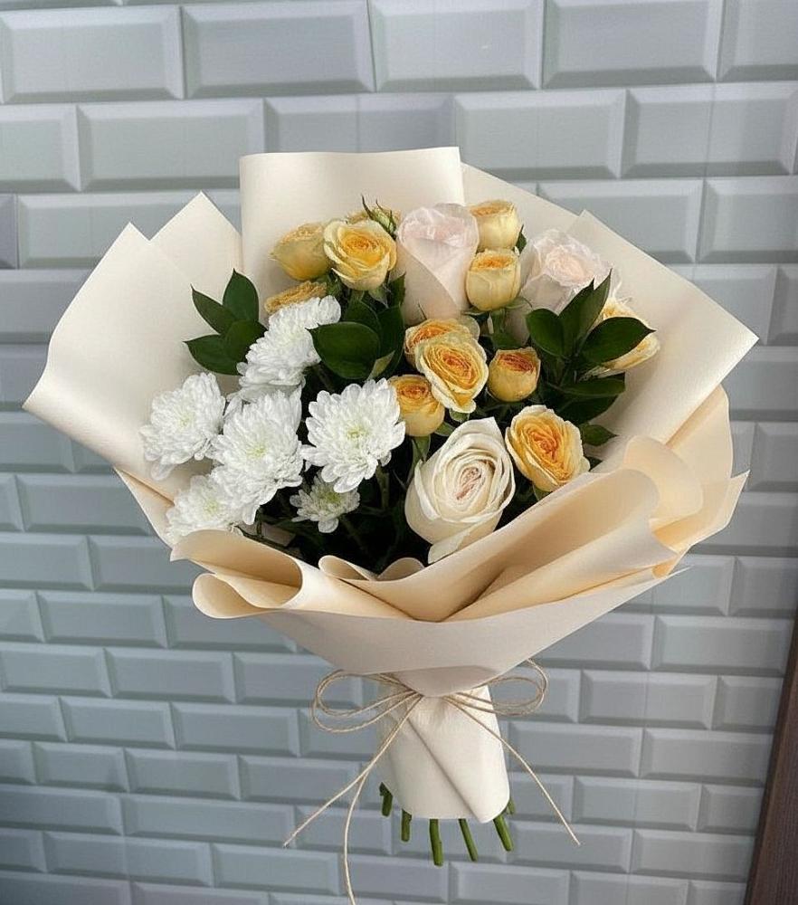 Букет цветов из: Розы и Хризантемы в Кропоткине