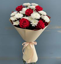 Букет цветов из:  Розы и Хризантемы в Кропоткине