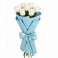 Букет 7 белых роз Проуд в Кропоткине