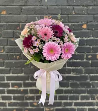 Букет цветов из:  Герберы и Хризантемы в Кропоткине