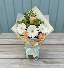 Букет цветов из:  Герберы, Розы и Хризантемы #REPLACE_PRED# Кропоткине