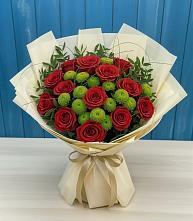 Букет цветов из:  Розы и Хризантемы в Кропоткине