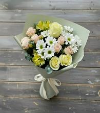 Букет цветов из:  Альстромерии, Розы и Хризантемы в Кропоткине
