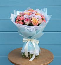 Букет цветов из:  Хризантемы и Розы в Кропоткине