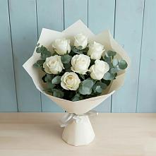 Букет Белые розы в Эвкалипте #REPLACE_PRED# Кропоткине